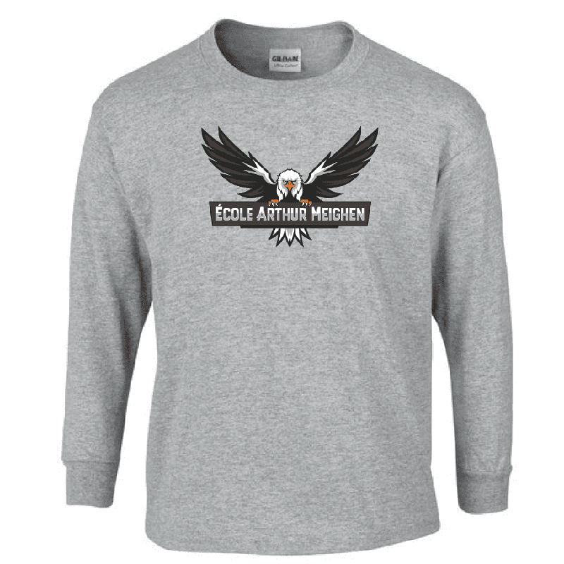 G240 Gildan Ultra Cotton Long Sleeve T-Shirt - Sport Grey