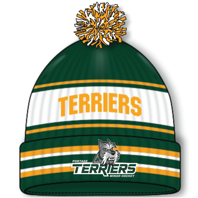 AT500-2404 Custom Knit Toque - Dark Green/White/Gold
