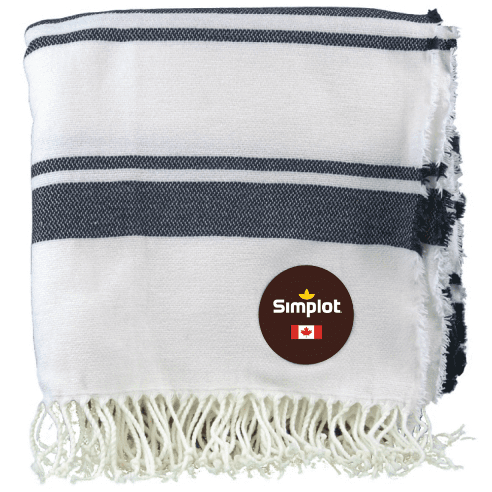 FSSB5060SL Four Seasons Striped Blanked - Charcoal Grey