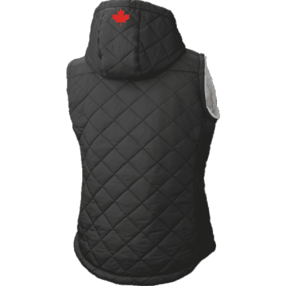 WV10 Tough Duck Women's Quilted Sherpa-Lined Vest - Black - Image 2