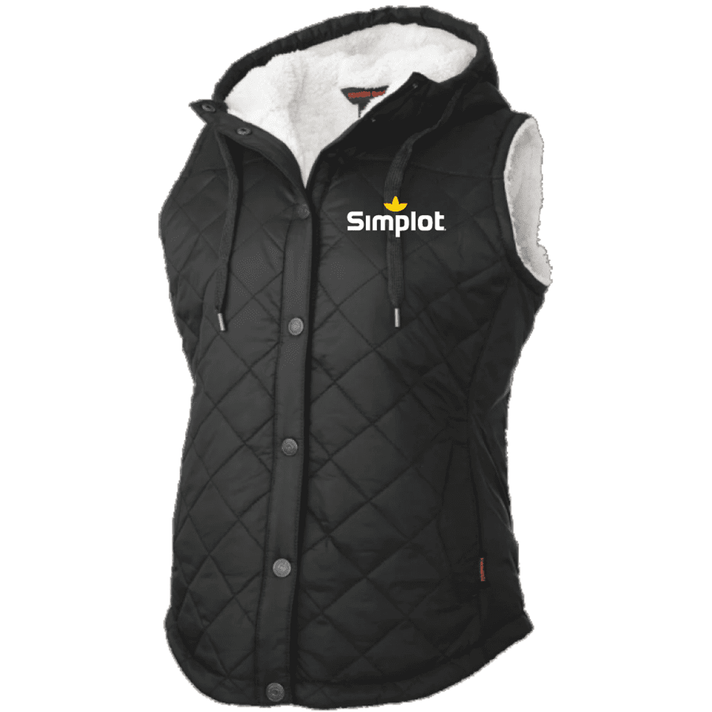 WV10 Tough Duck Women's Quilted Sherpa-Lined Vest - Black